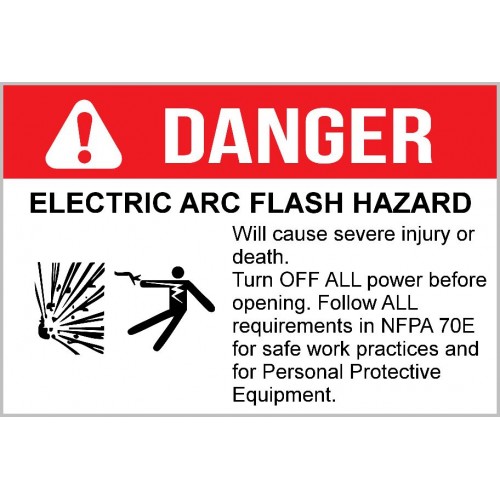 Danger - Electric Arc Flash Hazard